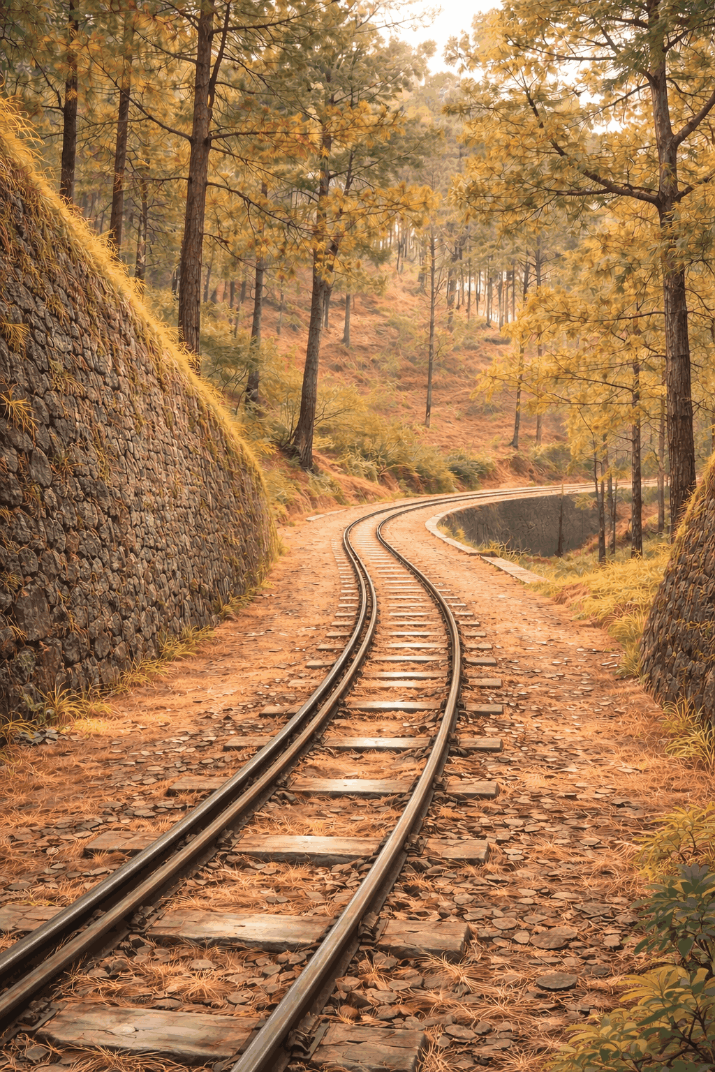 Scenic walking tracks through pine forests in Dharampur Himachal